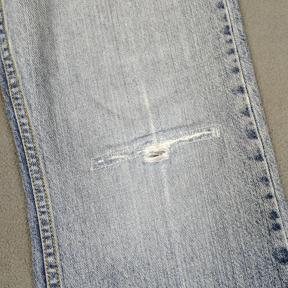Vintage Y2K Levis Low Boot Cut 34x28 Blue Patchwork Thrashed Skater Grunge Rave